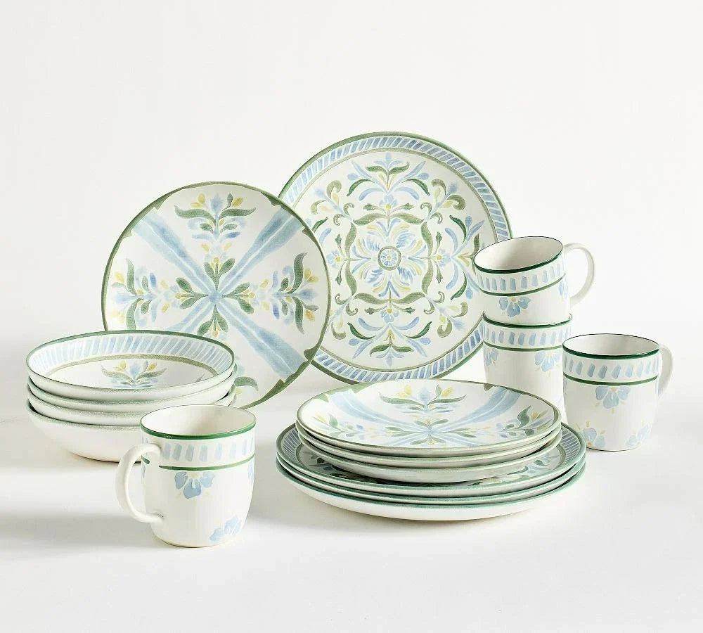 Barn - Chambray Tile Multi Stoneware Dinnerware Set - On Sale