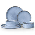Dinnerware Dish Sets for 2, 6 Piece Stoneware Plates and Bowls Sets, Kitc