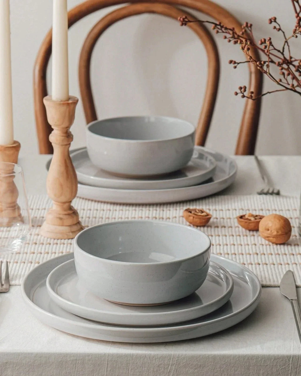 12pc Dinnerware Set Plates and Bowls Set for 4 Kitchen Dishes