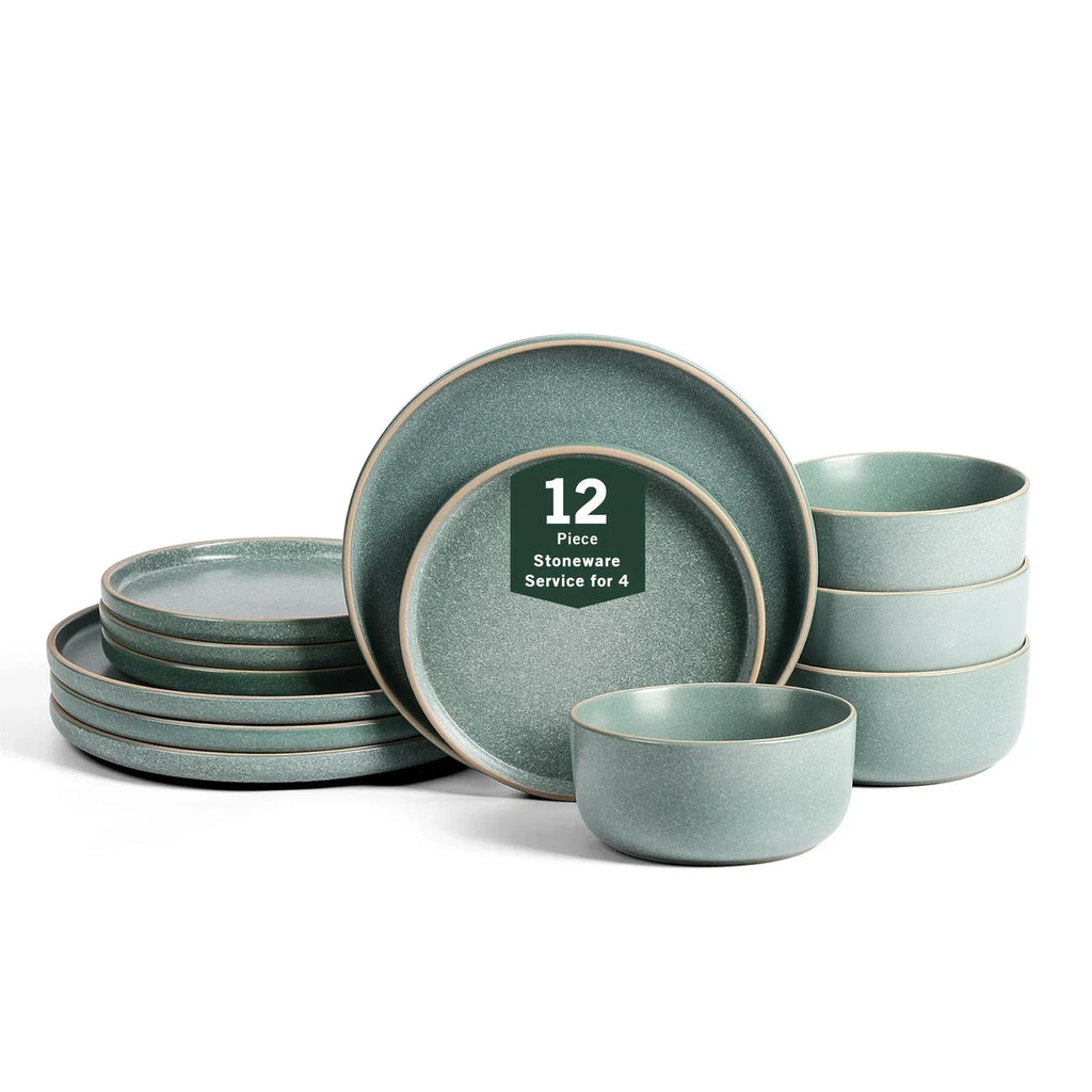 Earth & Clay Amber 12-Piece Dinnerware Set Stoneware, Dishwasher and Microwave