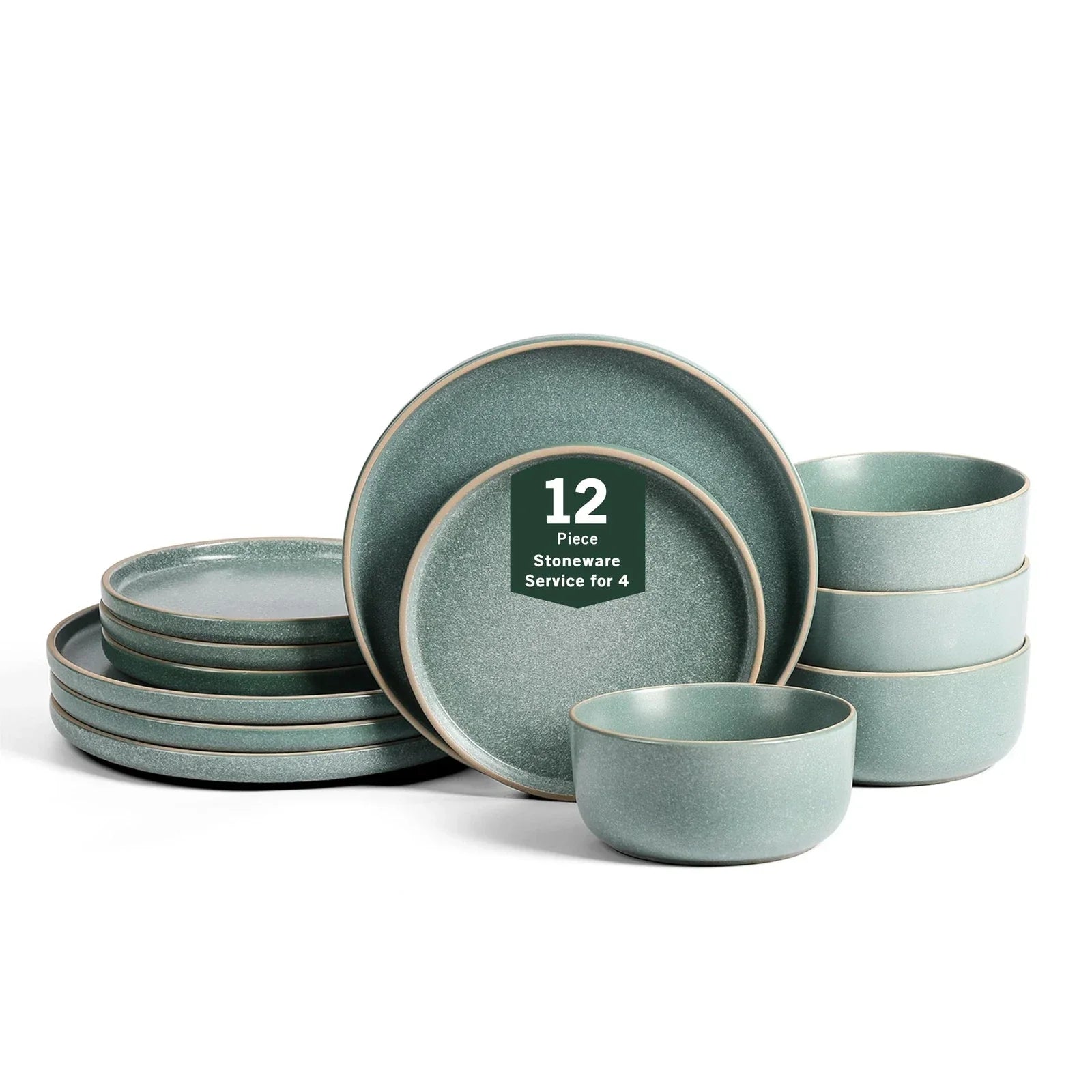 Earth & Clay Amber 12-Piece Dinnerware Set Stoneware, Dishwasher and Microwave